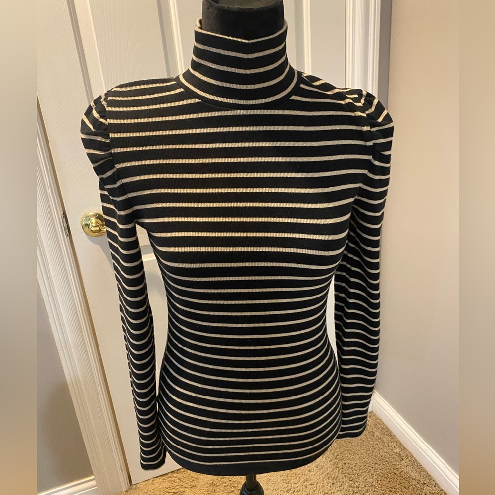J crew black and gold turtleneck size small.